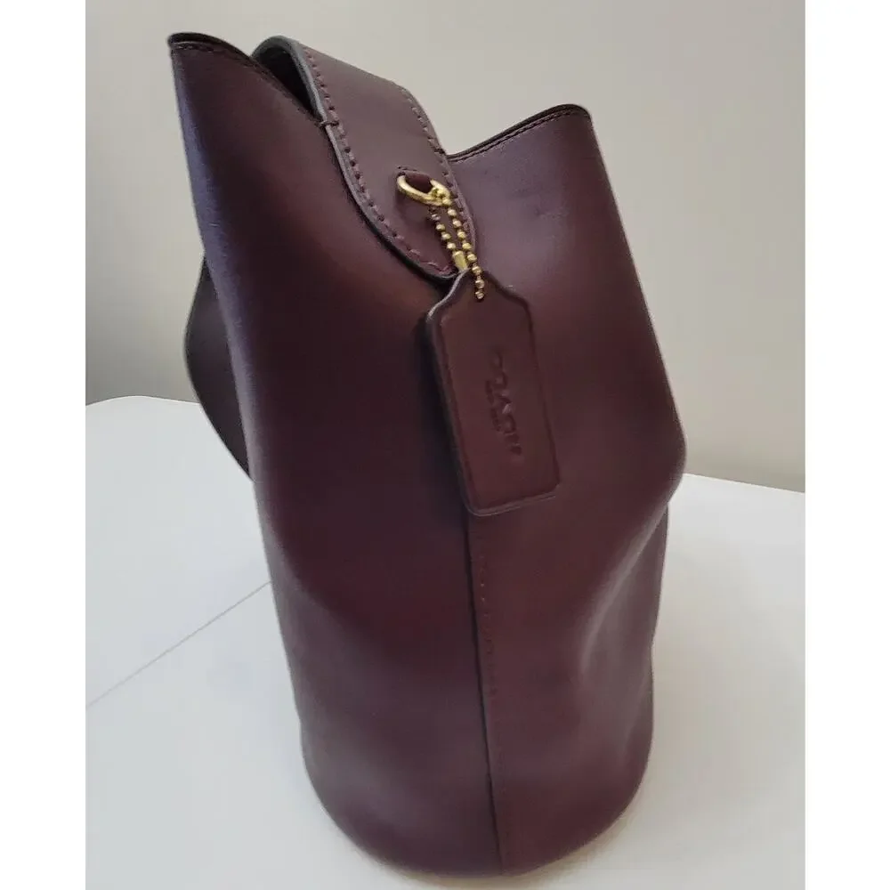 Coach Bleecker Bucket Bag CCC23 Maple Leather w/ Pouch & Dust Bag Like New